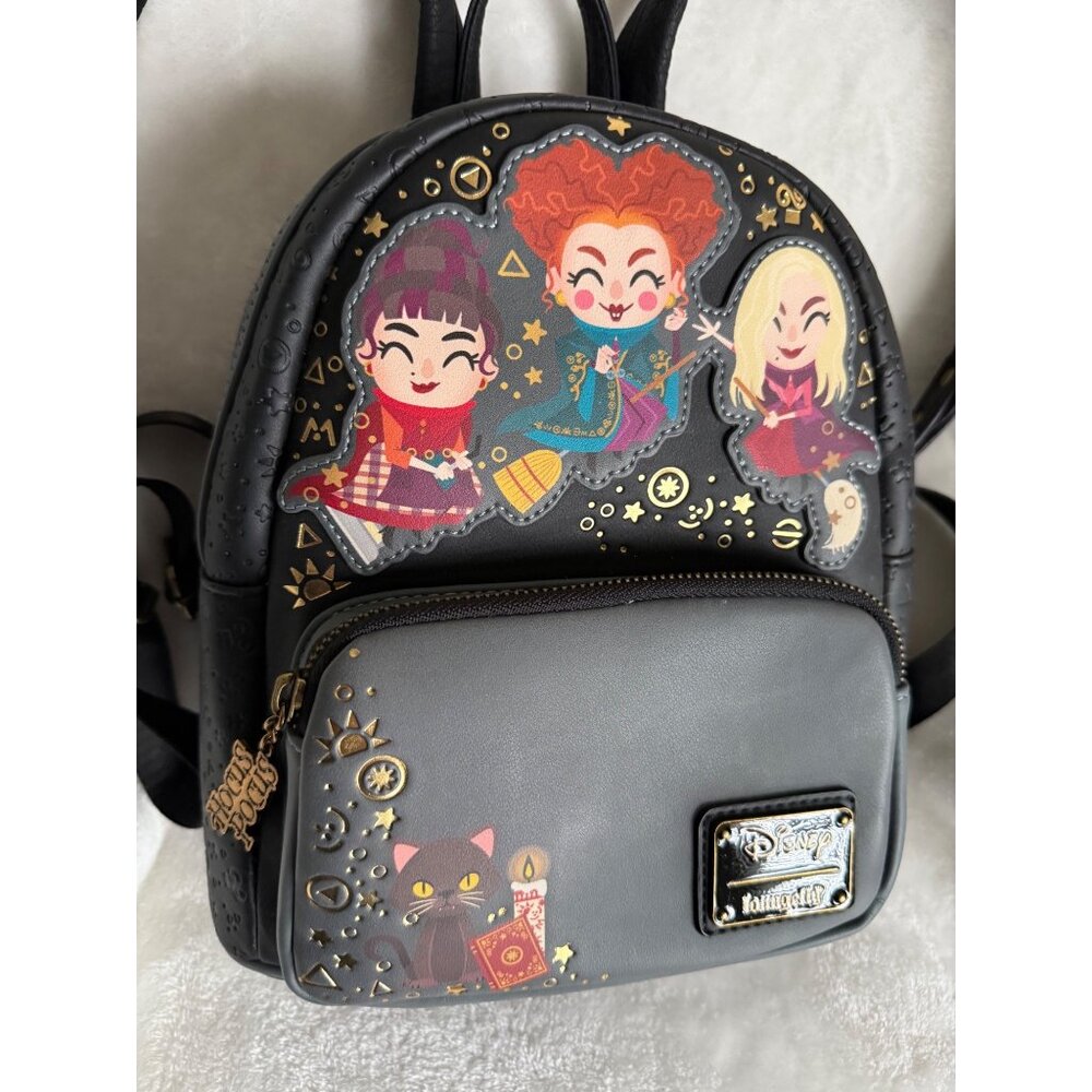 Disney Loungefly Hocus Pocus Mini Backpack Chibi Sanderson Sisters Binx black fa - Picture 5 of 12